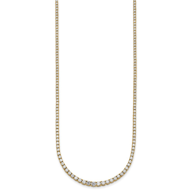 14k Yellow Gold 5 3/8 Ct. Lab Grown Diamond VS/SI+ G+ 18 inch Graduated Tennis Necklace