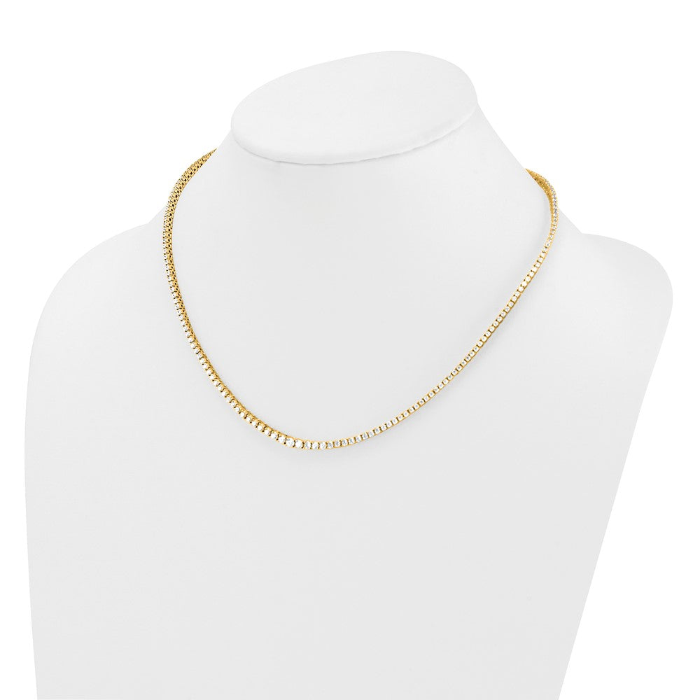 14k Yellow Gold 5 3/8 Ct. Lab Grown Diamond VS/SI+ G+ 18 inch Graduated Tennis Necklace
