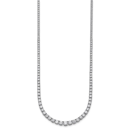14k White Gold 9 7/8 Ct. Lab Grown Diamond VS/SI+ G+ 18 inch Graduated Tennis Necklace