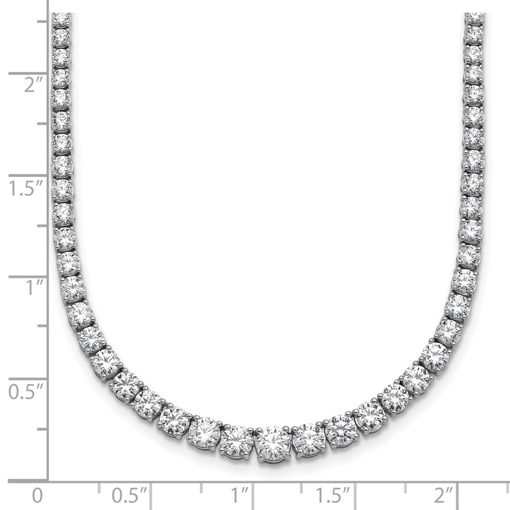 14k White Gold 9 7/8 Ct. Lab Grown Diamond VS/SI+ G+ 18 inch Graduated Tennis Necklace