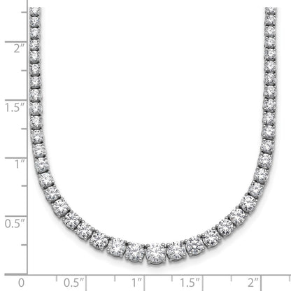 14k White Gold 9 7/8 Ct. Lab Grown Diamond VS/SI+ G+ 18 inch Graduated Tennis Necklace