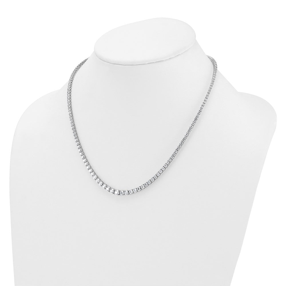 14k White Gold 9 7/8 Ct. Lab Grown Diamond VS/SI+ G+ 18 inch Graduated Tennis Necklace
