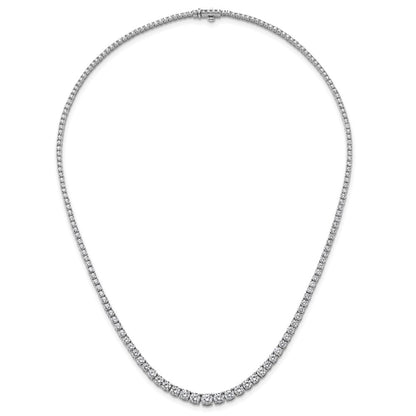 14k White Gold 9 7/8 Ct. Lab Grown Diamond VS/SI+ G+ 18 inch Graduated Tennis Necklace