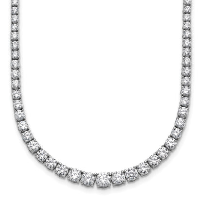 14k White Gold 9 7/8 Ct. Lab Grown Diamond VS/SI+ G+ 18 inch Graduated Tennis Necklace