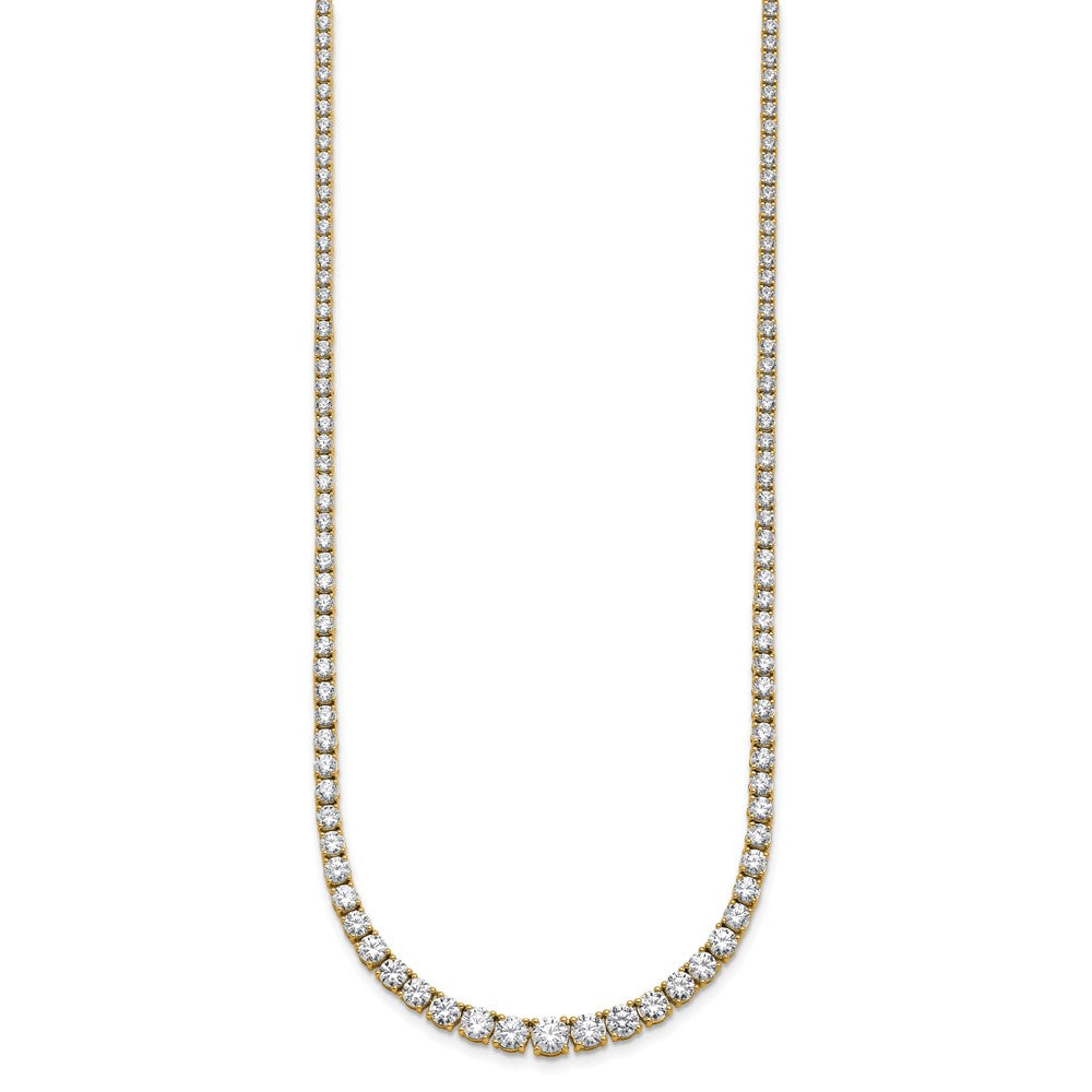 14k Yellow Gold 9 7/8 Ct. Lab Grown Diamond VS/SI+ G+ 18 inch Graduated Tennis Necklace