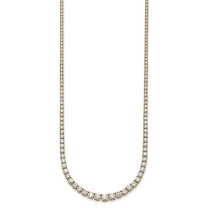 14k Yellow Gold 9 7/8 Ct. Lab Grown Diamond VS/SI+ G+ 18 inch Graduated Tennis Necklace