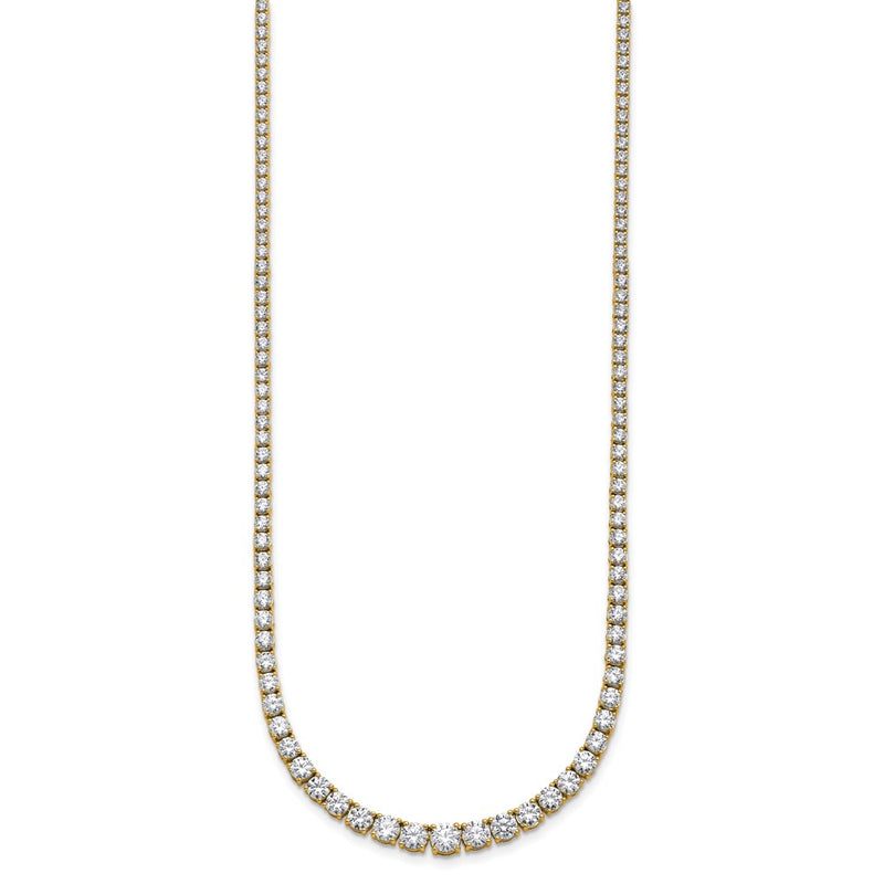 14k Yellow Gold 9 7/8 Ct. Lab Grown Diamond VS/SI+ G+ 18 inch Graduated Tennis Necklace