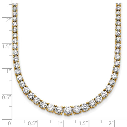14k Yellow Gold 9 7/8 Ct. Lab Grown Diamond VS/SI+ G+ 18 inch Graduated Tennis Necklace