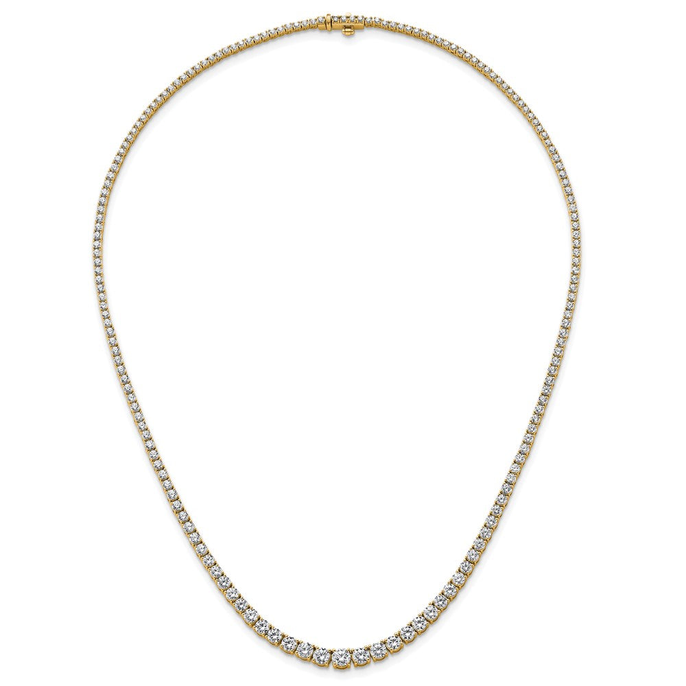 14k Yellow Gold 9 7/8 Ct. Lab Grown Diamond VS/SI+ G+ 18 inch Graduated Tennis Necklace