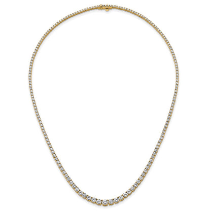 14k Yellow Gold 9 7/8 Ct. Lab Grown Diamond VS/SI+ G+ 18 inch Graduated Tennis Necklace