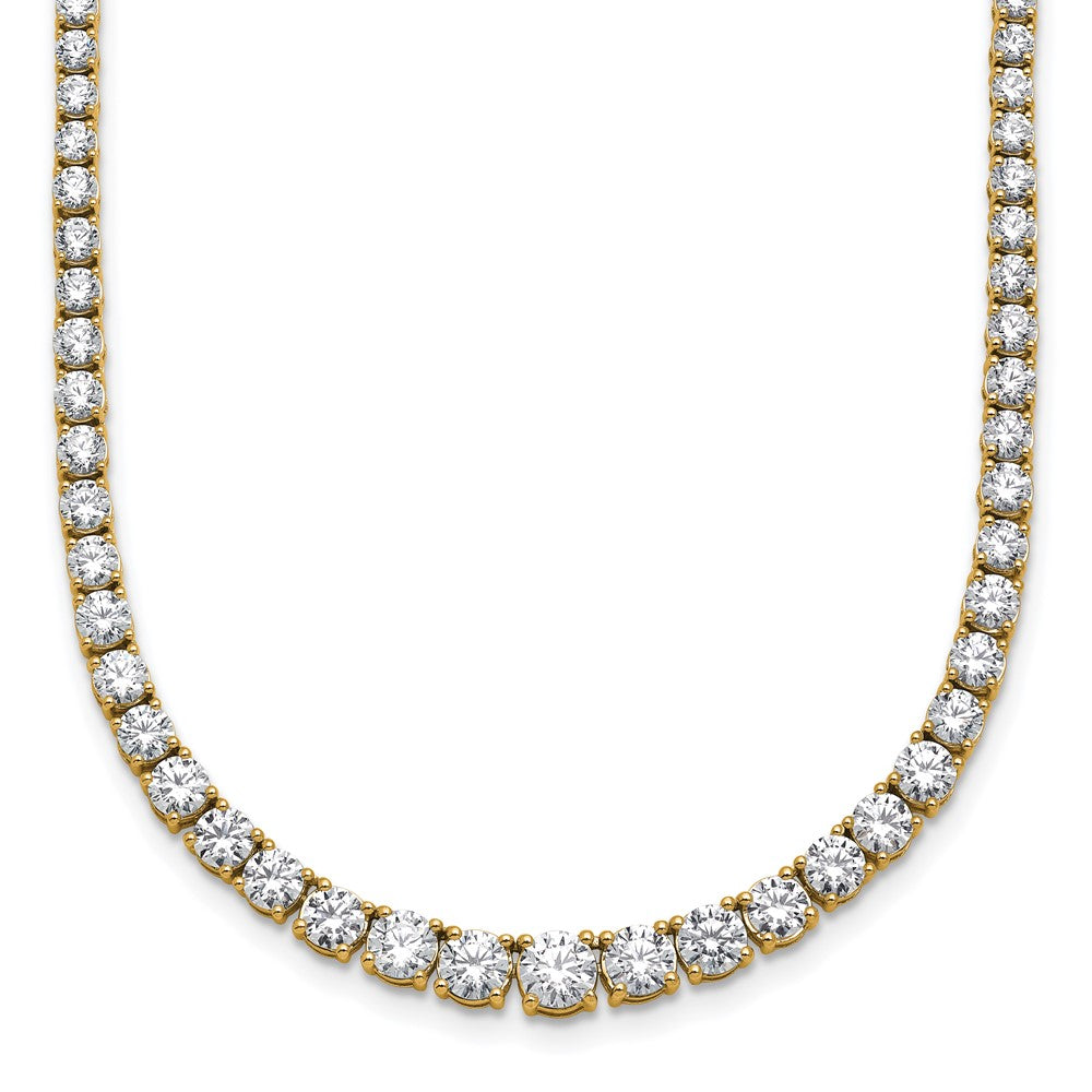 14k Yellow Gold 9 7/8 Ct. Lab Grown Diamond VS/SI+ G+ 18 inch Graduated Tennis Necklace