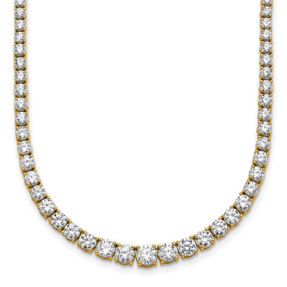 14k Yellow Gold 9 7/8 Ct. Lab Grown Diamond VS/SI+ G+ 18 inch Graduated Tennis Necklace