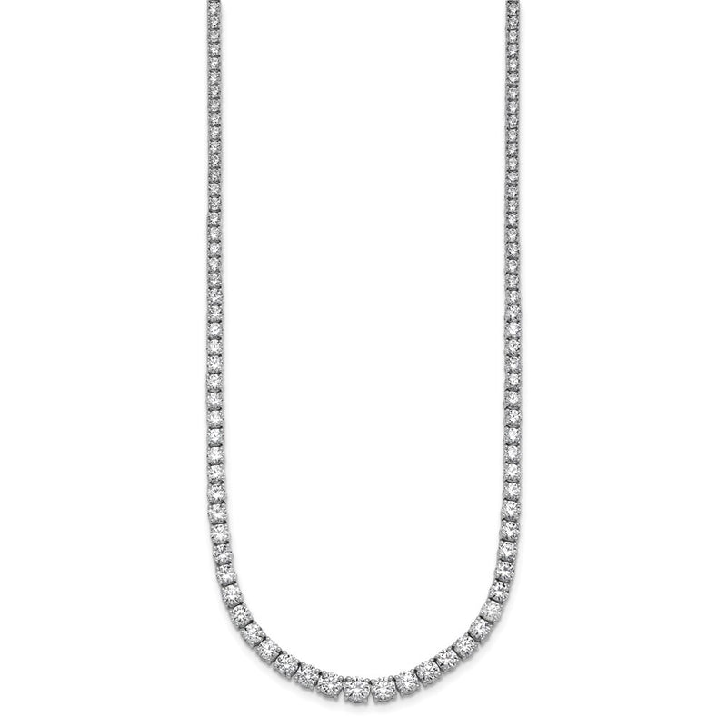 14k White Gold 14 1/2 Ct. Lab Grown Diamond VS/SI+ G+ 18 inch Graduated Tennis Necklace
