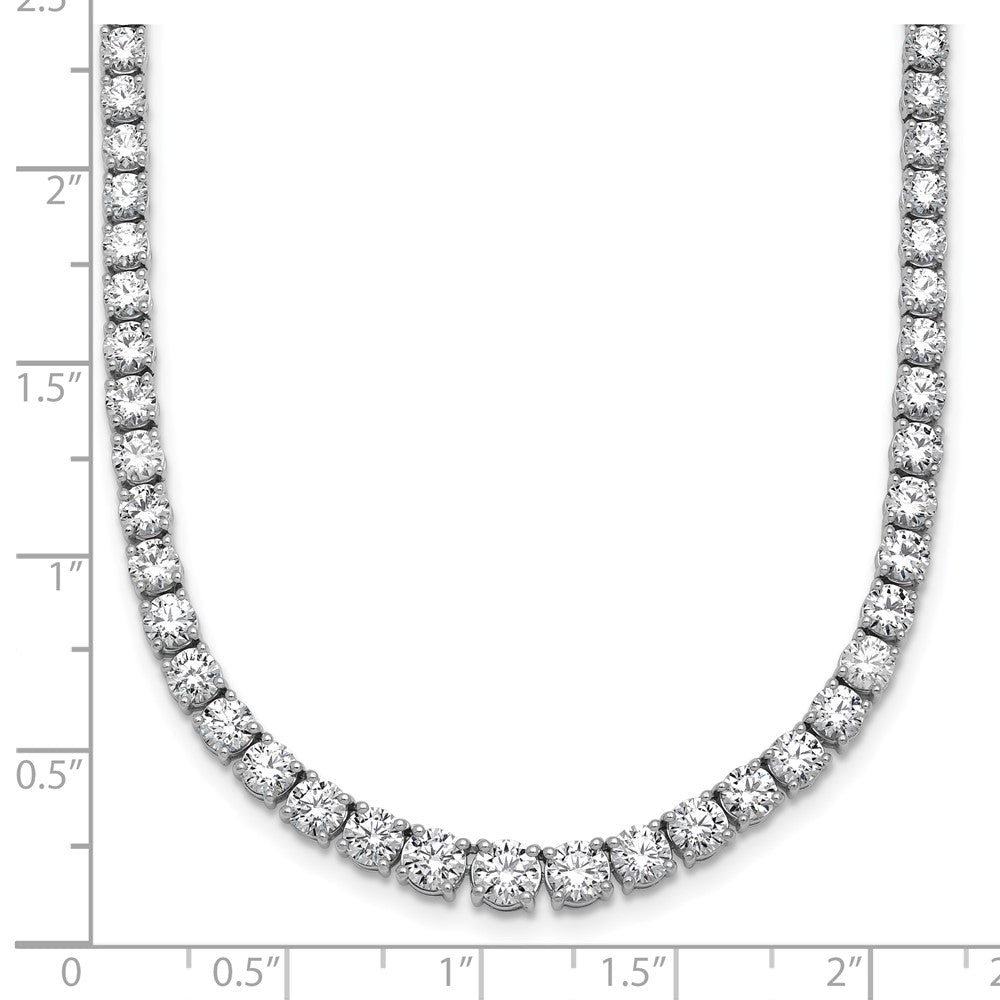 14k White Gold 14 1/2 Ct. Lab Grown Diamond VS/SI+ G+ 18 inch Graduated Tennis Necklace