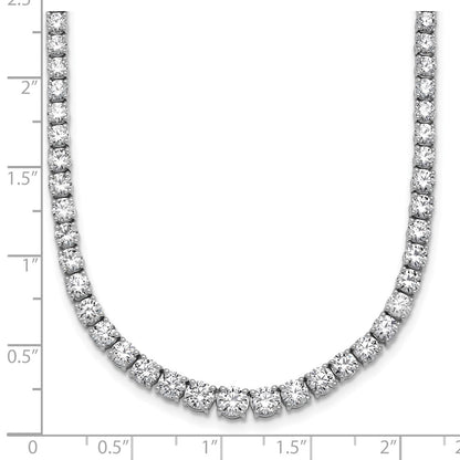 14k White Gold 14 1/2 Ct. Lab Grown Diamond VS/SI+ G+ 18 inch Graduated Tennis Necklace
