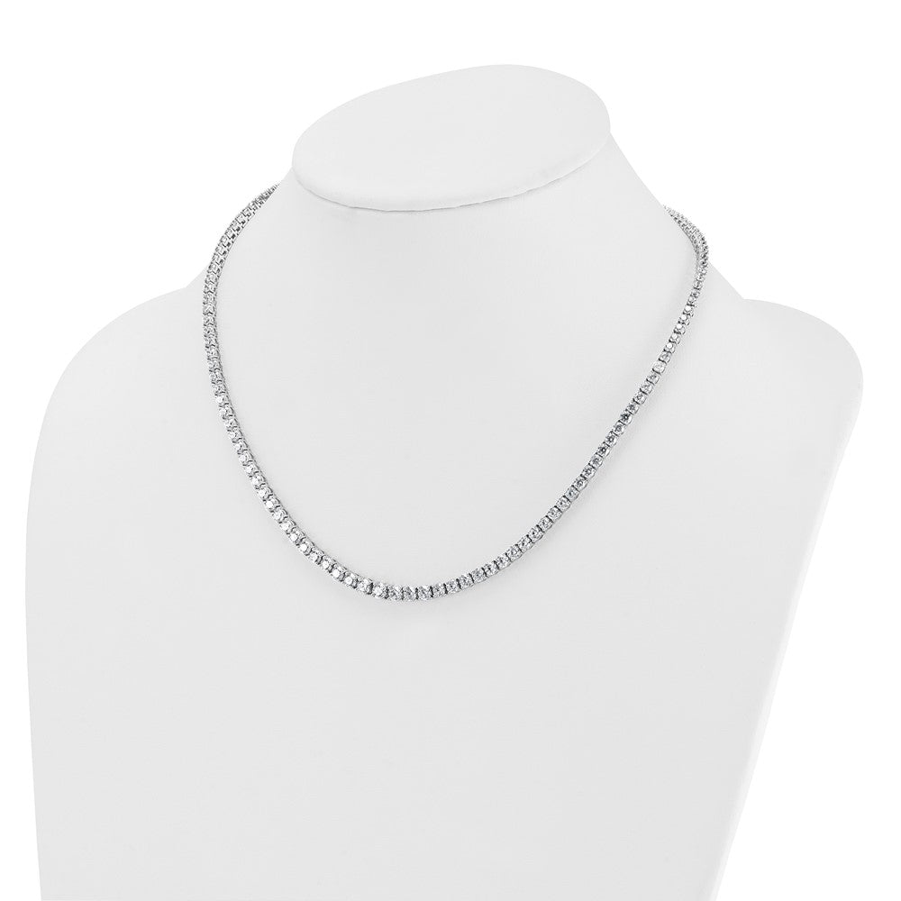14k White Gold 14 1/2 Ct. Lab Grown Diamond VS/SI+ G+ 18 inch Graduated Tennis Necklace