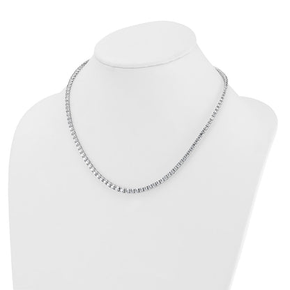 14k White Gold 14 1/2 Ct. Lab Grown Diamond VS/SI+ G+ 18 inch Graduated Tennis Necklace