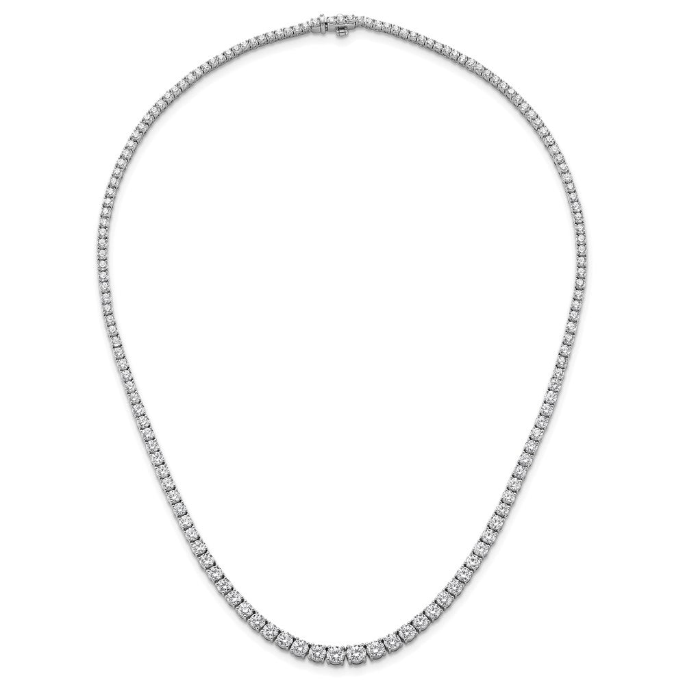 14k White Gold 14 1/2 Ct. Lab Grown Diamond VS/SI+ G+ 18 inch Graduated Tennis Necklace