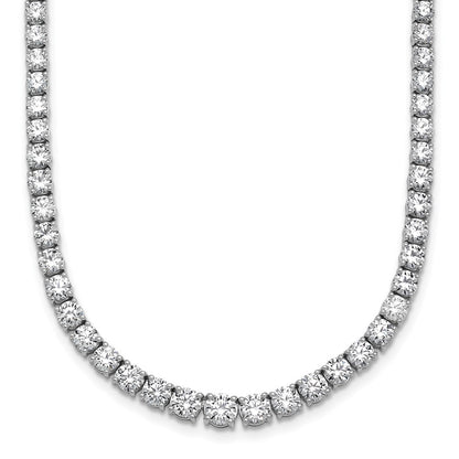 14k White Gold 14 1/2 Ct. Lab Grown Diamond VS/SI+ G+ 18 inch Graduated Tennis Necklace