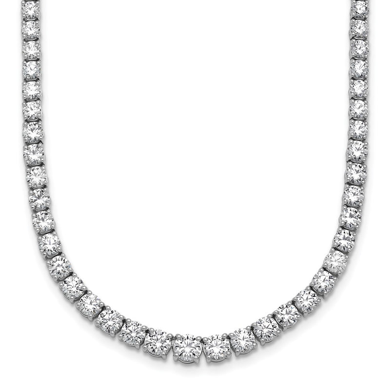 14k White Gold 14 1/2 Ct. Lab Grown Diamond VS/SI+ G+ 18 inch Graduated Tennis Necklace