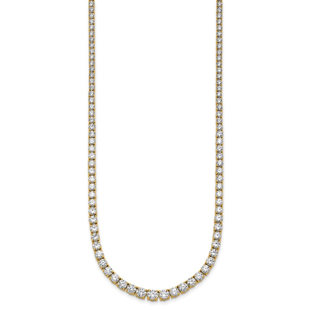 14k Yellow Gold 14 1/2 Ct. Lab Grown Diamond VS/SI+ G+ 18 inch Graduated Tennis Necklace