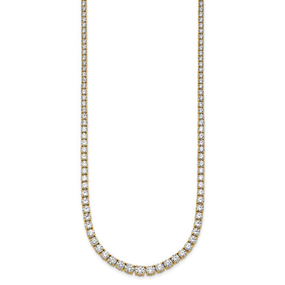 14k Yellow Gold 14 1/2 Ct. Lab Grown Diamond VS/SI+ G+ 18 inch Graduated Tennis Necklace