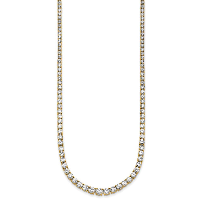 14k Yellow Gold 14 1/2 Ct. Lab Grown Diamond VS/SI+ G+ 18 inch Graduated Tennis Necklace