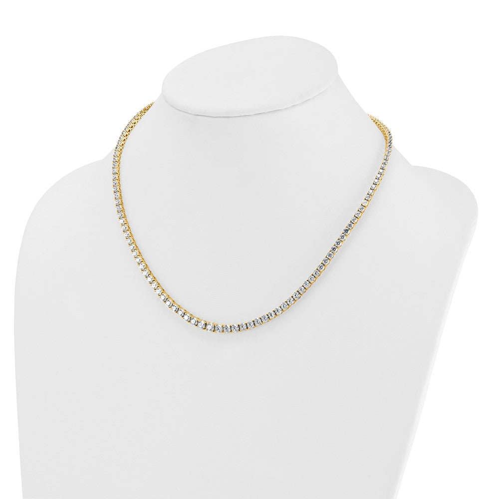 14k Yellow Gold 14 1/2 Ct. Lab Grown Diamond VS/SI+ G+ 18 inch Graduated Tennis Necklace