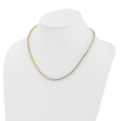 14k Yellow Gold 14 1/2 Ct. Lab Grown Diamond VS/SI+ G+ 18 inch Graduated Tennis Necklace