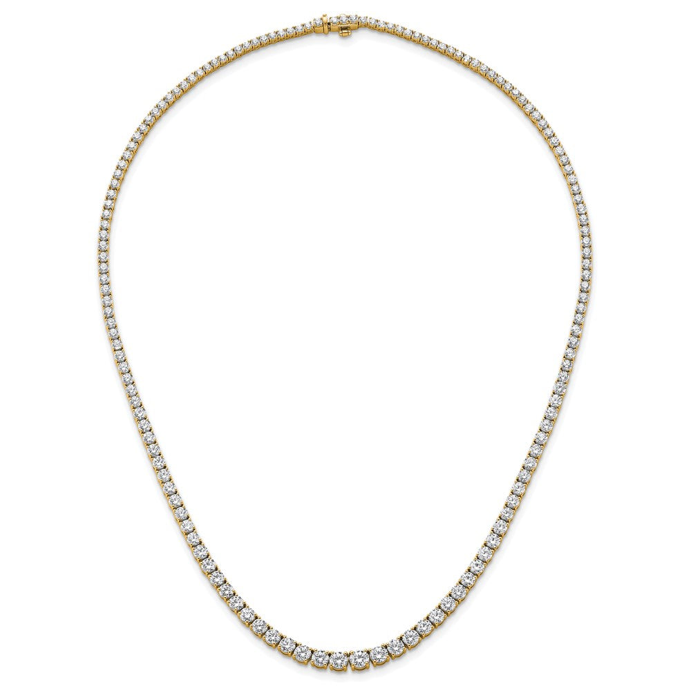 14k Yellow Gold 14 1/2 Ct. Lab Grown Diamond VS/SI+ G+ 18 inch Graduated Tennis Necklace