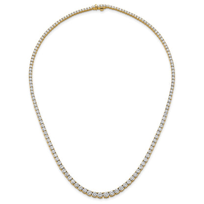 14k Yellow Gold 14 1/2 Ct. Lab Grown Diamond VS/SI+ G+ 18 inch Graduated Tennis Necklace