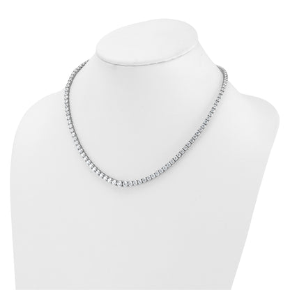 14K White Gold 18 7/8 Carat Lab Grown Diamond Vs+ F+ Complete Round Inch Graduated Tennis Necklace