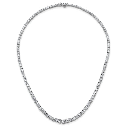 14K White Gold 18 7/8 Carat Lab Grown Diamond Vs+ F+ Complete Round Inch Graduated Tennis Necklace