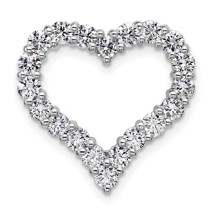 14k White Gold 1 1/2 Ct. Lab Grown Diamond VS/SI+ G+ Heart Chain Slide Pendant