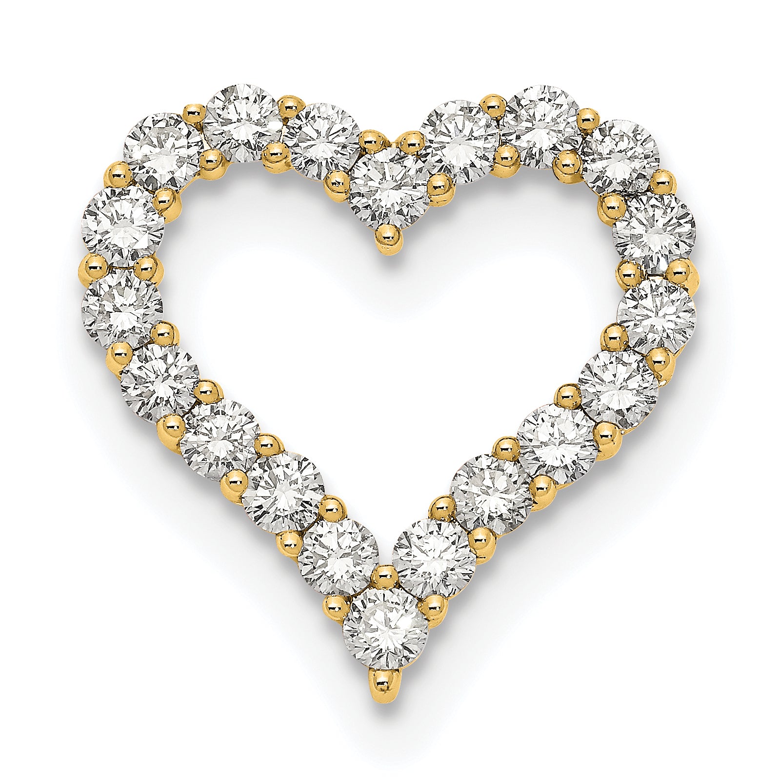 14k Yellow Gold 14K Certified Lab Grown Diamond VS/SI FGH Heart Pendant