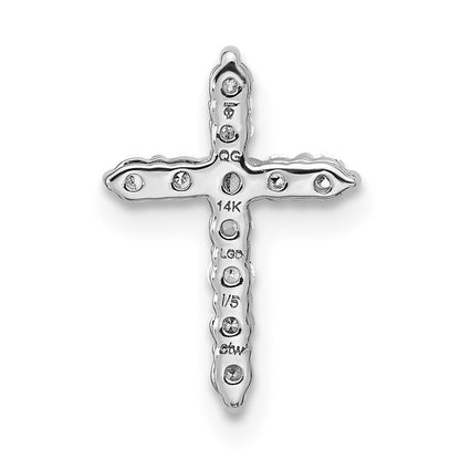 14K White Gold Certified Lab Grown Diamond Vs/si Fgh Cross Pendant