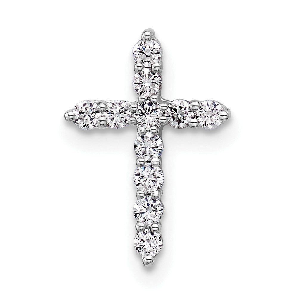 14K White Gold Certified Lab Grown Diamond Vs/si Fgh Cross Pendant