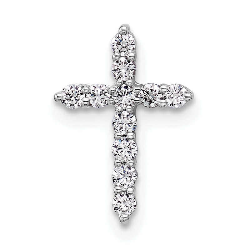 14K White Gold Certified Lab Grown Diamond Vs/si Fgh Cross Pendant