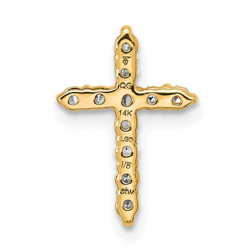 14K Yellow Gold Gold Certified Lab Grown Diamond Vs/si Fgh Cross Pendant