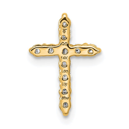 14K Yellow Gold Gold Certified Lab Grown Diamond Vs/si Fgh Cross Pendant