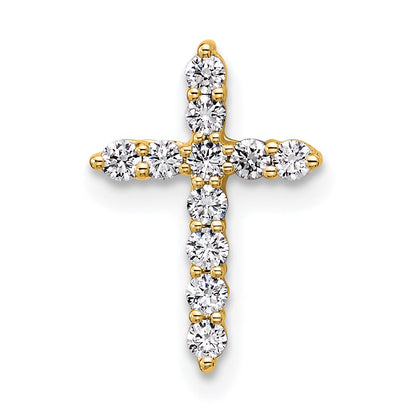 14k Yellow Gold 1/4 Ct. Lab Grown Diamond VS/SI+ G+ Cross Chain Slide Pendant
