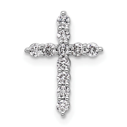 14K White Gold Certified Lab Grown Diamond Vs/si Fgh Cross Pendant