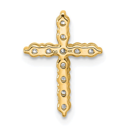 14K Yellow Gold Certified Lab Grown Diamond Vs/si Fgh Cross Pendant