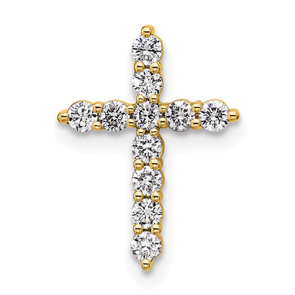 14K Yellow Gold Certified Lab Grown Diamond Vs/si Fgh Cross Pendant