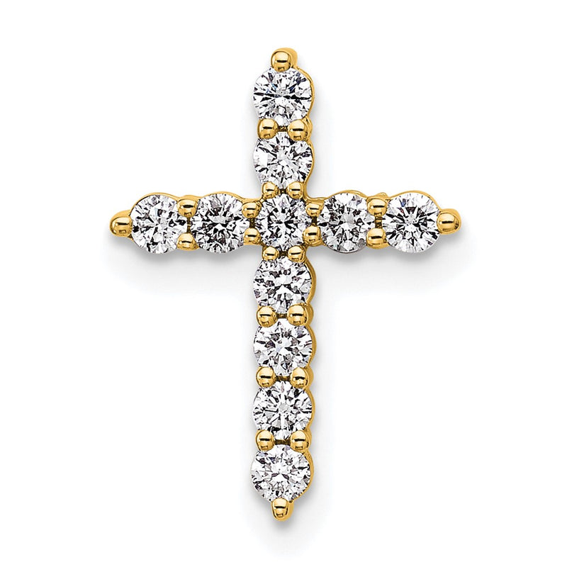 14K Yellow Gold Certified Lab Grown Diamond Vs/si Fgh Cross Pendant