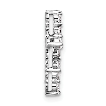 14k White Gold 1/2 Ct. Lab Grown Diamond VS/SI+ G+ Cross Chain Slide Pendant