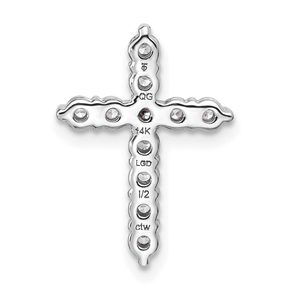 14K White Gold Certified Lab Grown Diamond Vs/si Fgh Cross Pendant