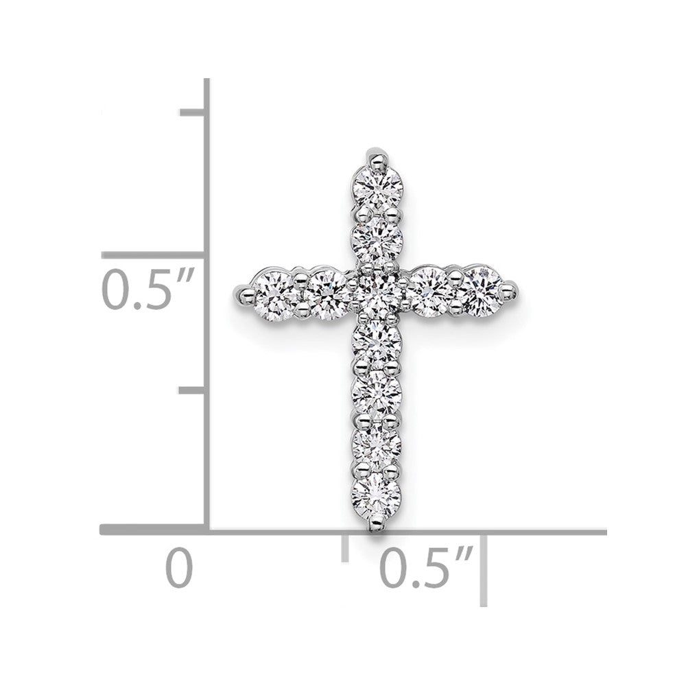 14k White Gold 1/2 Ct. Lab Grown Diamond VS/SI+ G+ Cross Chain Slide Pendant