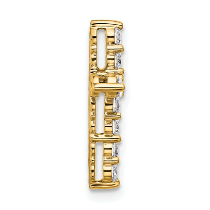 14k Yellow Gold 1/2 Ct. Lab Grown Diamond VS/SI+ G+ Cross Chain Slide Pendant