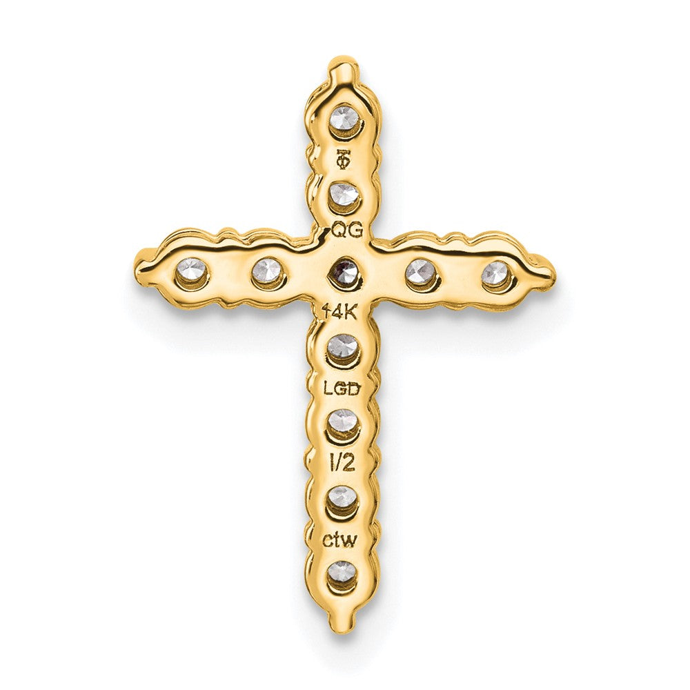 14K Yellow Gold Certified Lab Grown Diamond Vs/si Fgh Cross Pendant
